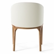 Modrest Lunde Fabric & Vegan Leather Dining Arm Chair in Walnut/Cream