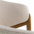 Modrest Lunde Fabric & Vegan Leather Dining Arm Chair in Walnut/Cream