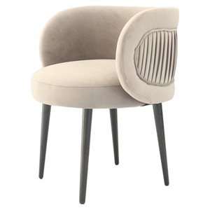 Modrest Hartman Modern Velvet & Metal Upholstered Accent Chair in Gray