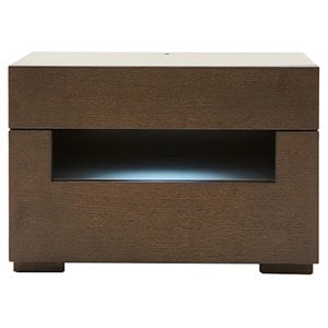 Modrest Ceres 2-Drawer Modern MDF Wood Veneer Nightstand in Oak/Gray