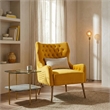 Modrest Everly Contemporary Velvet Upholstered Accent Chair in Yellow