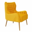 Modrest Everly Contemporary Velvet Upholstered Accent Chair in Yellow