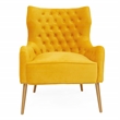 Modrest Everly Contemporary Velvet Upholstered Accent Chair in Yellow