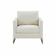 Modrest Prince Contemporary Fabric & Metal Accent Chair in White/Gold
