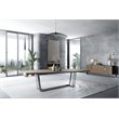Modrest Gilroy Modern Stainless Steel & Wood Dining Table in Walnut