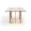 Modrest Keaton Modern Stainless Steel & Glass Dining Table in Brass/Clear