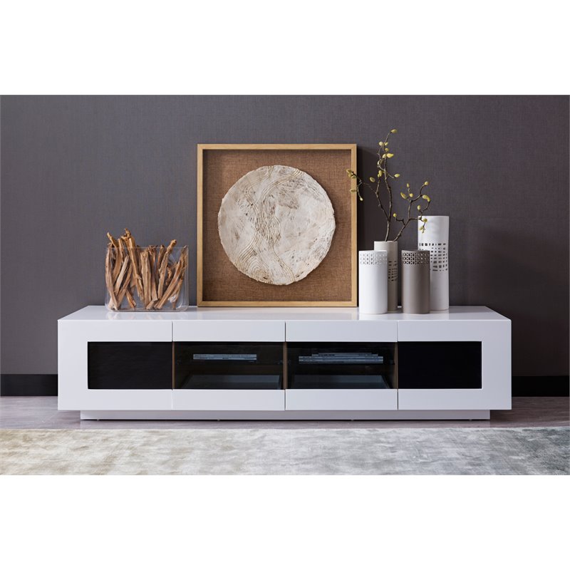 Modrest Frost 2-Drawer Modern MDF Wood TV Stand for TVs up to 78