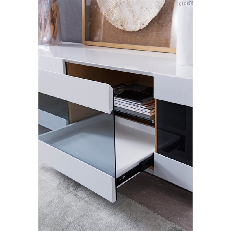 Modrest Frost 2-Drawer Modern MDF Wood TV Stand for TVs up to 78