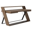 Modrest Carrie Modern MDF Wood & Metal Office Desk in Walnut/Black