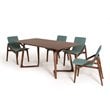 Modrest Jett Rectangular Mid-Century MDF Wood Dining Table in Natural Walnut