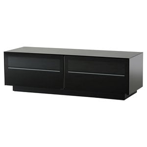 Modrest Carter Wood & Tempered Glass TV Stand for TVs up to 59&quot in Black