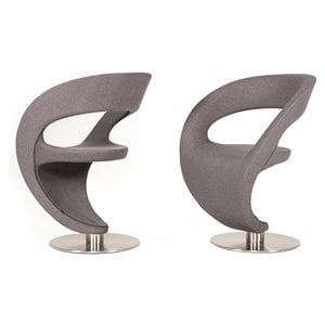 Modrest Alya 19&quot Modern Fabric & Stainless Steel Lounge Chair in Gray