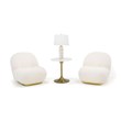 Modrest Crestone Upholstered Modern Fabric Accent Chair in White