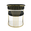 Modrest Linda Upholstered Modern Velvet Dining Chair in Black/Gold
