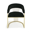 Modrest Linda Upholstered Modern Velvet Dining Chair in Black/Gold