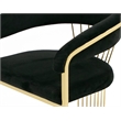 Modrest Linda Upholstered Modern Velvet Dining Chair in Black/Gold