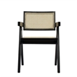 Modrest Aurora Modern Rattan Dining Arm Chair in Wenge Dark Wood