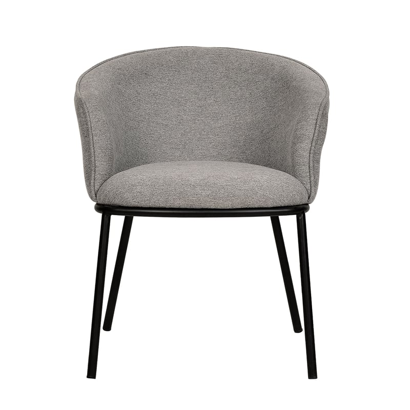 Modrest Nillie Upholstered Modern Fabric Dining Chair in Black/Gray