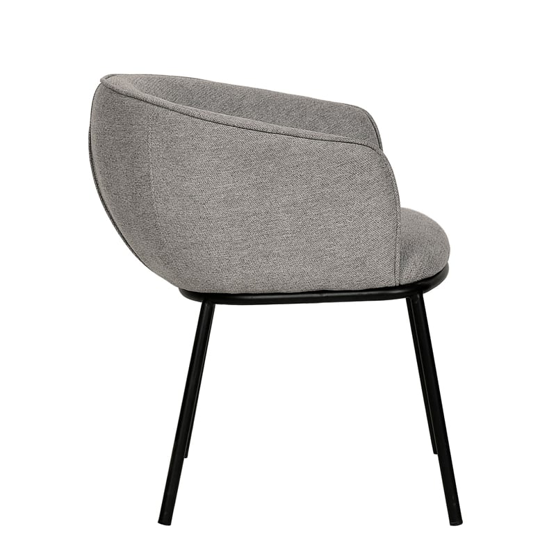 Modrest Nillie Upholstered Modern Fabric Dining Chair in Black/Gray