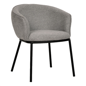 Modrest Nillie Upholstered Modern Fabric Dining Chair in Black/Gray