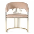 Modrest Linda Upholstered Modern Velvet Dining Chair in Beige/Gold