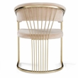 Modrest Linda Upholstered Modern Velvet Dining Chair in Beige/Gold