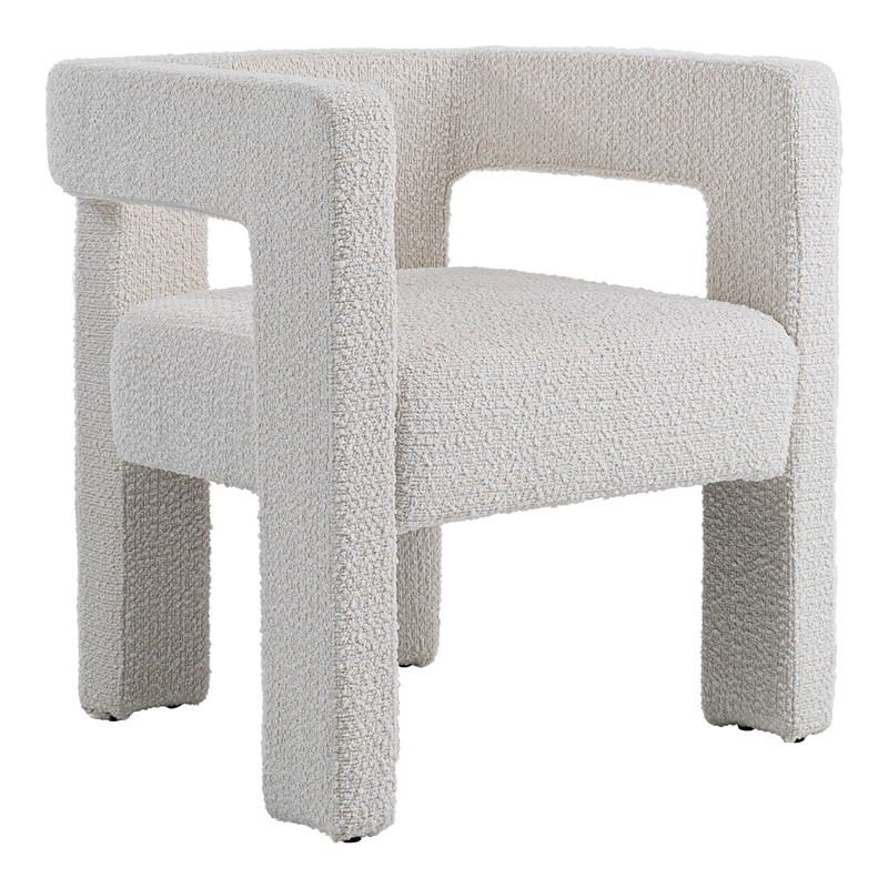 Modrest Drea Modern Fabric Upholstered Dining Chair in White