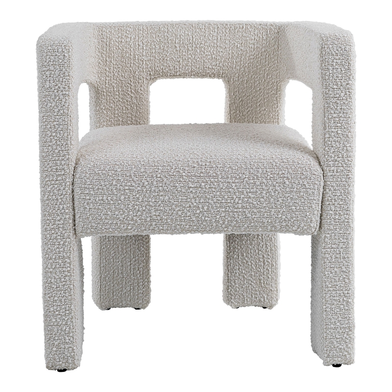 Modrest Drea Modern Fabric Upholstered Dining Chair in White