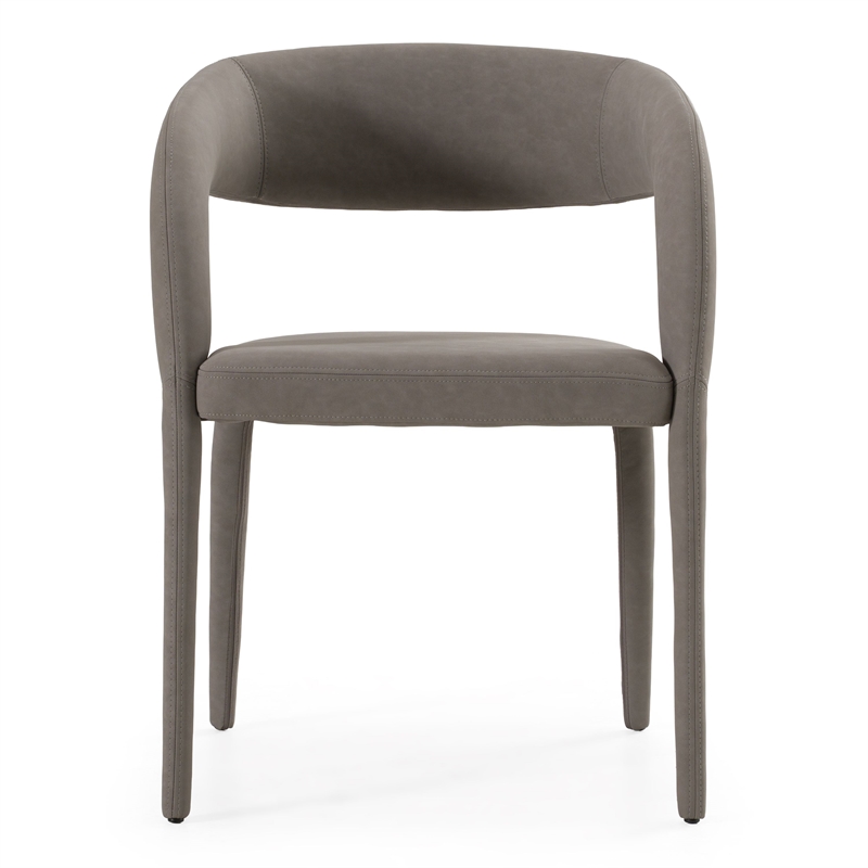 Modrest Faerron Modern Leatherette Upholstered Dining Chair in Gray