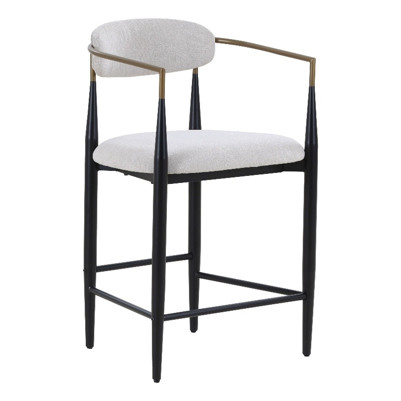 Modrest Buchtel Modern Polyester Fabric Counter Chair in Light Gray
