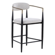 Modrest Buchtel Modern Polyester Fabric Counter Chair in Light Gray