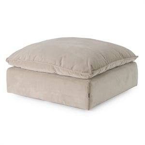 Modrest Divani Casa Garman Upholstered Modern Fabric Ottoman in Light Gray