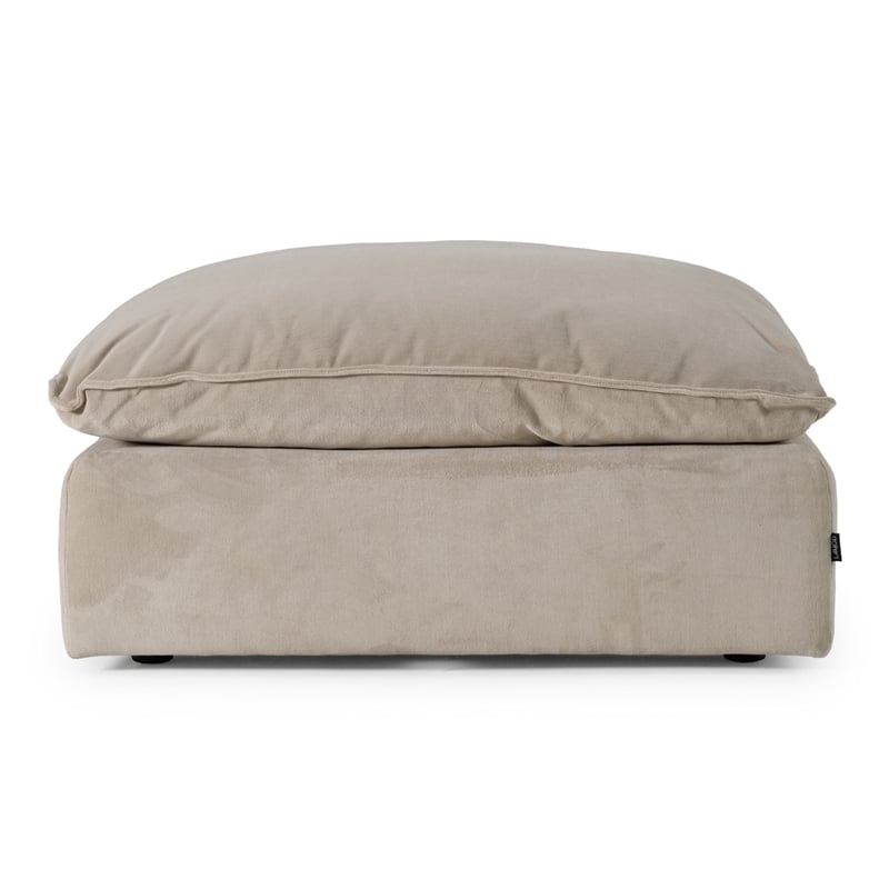 Modrest Divani Casa Garman Upholstered Modern Fabric Ottoman in Light Gray