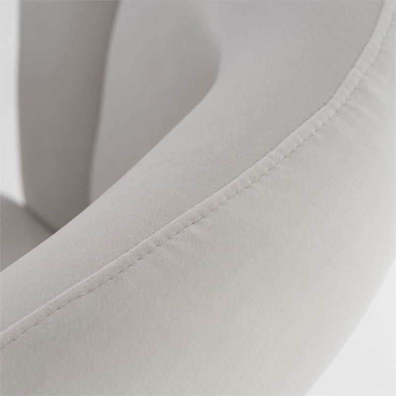 Modrest Ellen Glam Velvet Upholstered Dining Chair in White