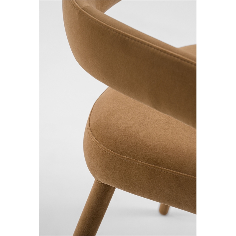 Modrest Mundra Modern Tan Fabric Dining Chair