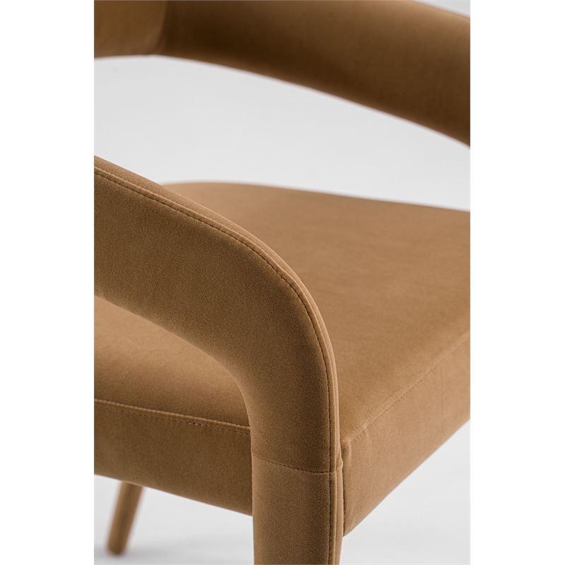 Modrest Mundra Modern Tan Fabric Dining Chair