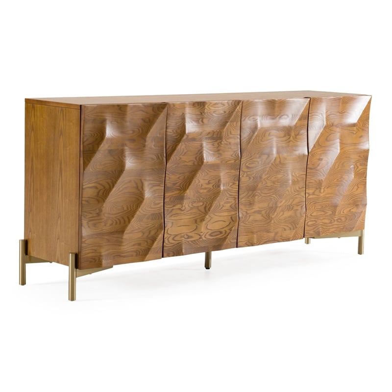 Modrest Killeen Modern Buffet in Gold and Walnut