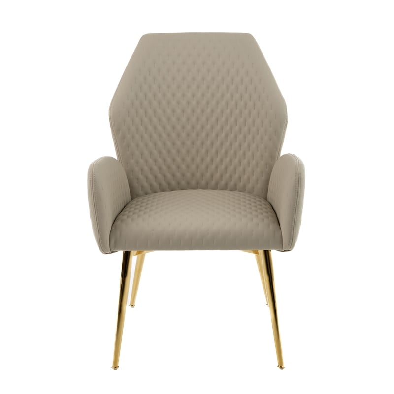 Modrest Empress Modern Dining Chair in Beige Patterned Leather