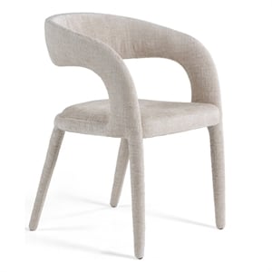 Faerron - Modern Ivory Beige Fabric Dining Chair