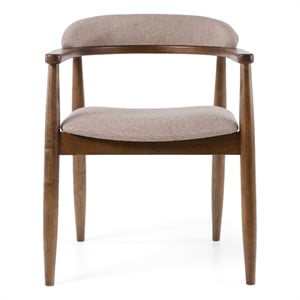 Cohen - Mid-Century Modern Tan Fabric + Walnut Dining Chair