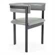 Boswell - Modern Grey Faux Leather + Black Dining Chair