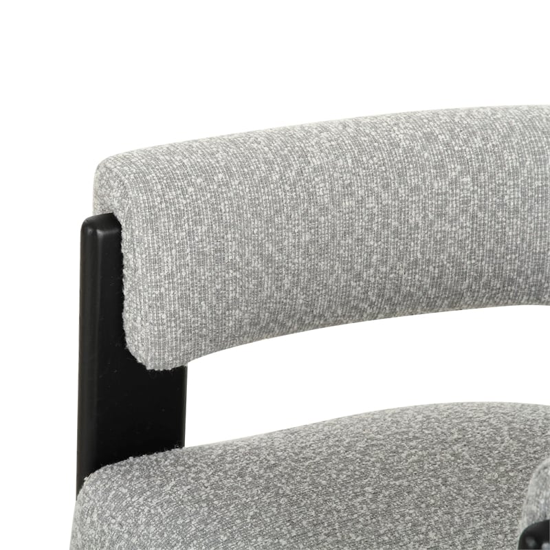 Kenmare - Modern Light Grey Fabric + Black Dining Chair