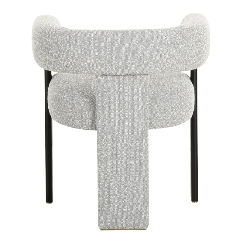 Kenmare - Modern Light Grey Fabric + Black Dining Chair