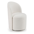 Correa - Modern White Fabric Swivel Dining Chair