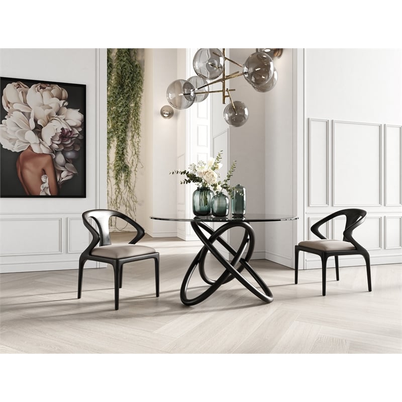 Campbell - Mid-Century Modern Grey & Black Ash Dining Chair