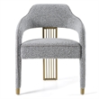 Kasem - Modern Grey Fabric + Gold Dining Chair