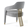 Kasem - Modern Grey Fabric + Gold Dining Chair