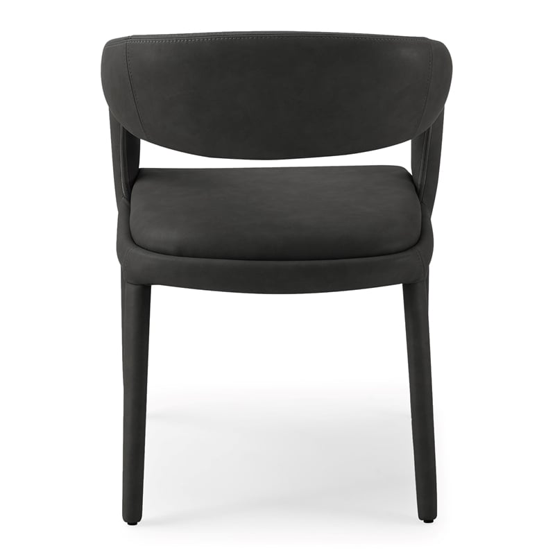 Faerron - Modern Black Leatherette Dining Chair