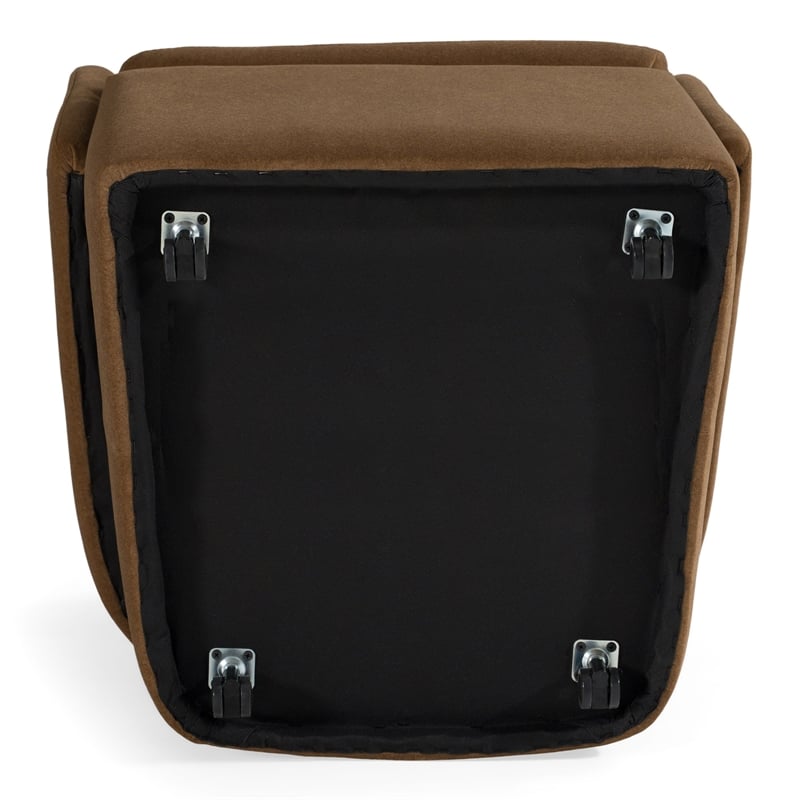 Tassell - Modern Brown Fabric Dining Chair w/ Castor Wheels