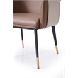 Calderon - Modern Brown & Beige Vegan Leather Dining Chair